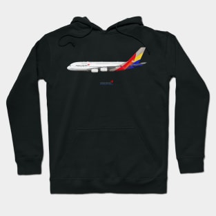 Illustration of Asiana Airlines Airbus A380 Hoodie